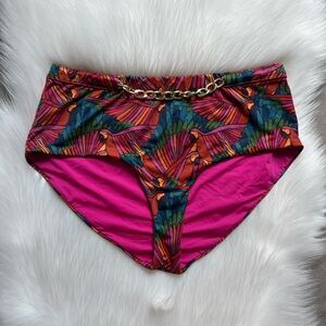 Nicole Byer x Kitty and Vibe High Rise Parrot Print Bikini Bottom Size XL